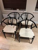 Set van 4 Wegner wishbone Y stoelen zwart, Ophalen, Gebruikt, Zwart, Vier