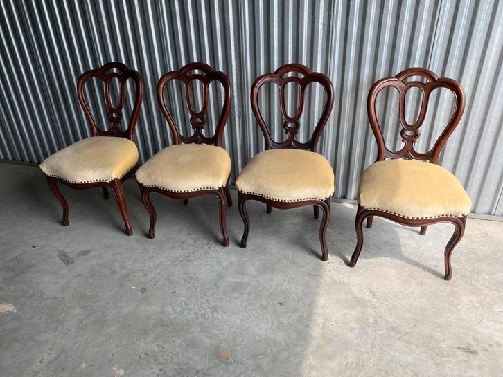 Zeer mooie en nette antieke set stoelen, Antiek en Kunst, Antiek | Meubels | Stoelen en Banken, Ophalen