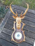 Kitch vintage barometer met hert gewei kop 45 cm hoog, Gebruikt, Ophalen of Verzenden