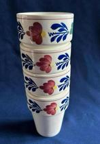 Boerenbont set grote melkbekers, Huis en Inrichting, Keuken | Servies, Ophalen of Verzenden, Zo goed als nieuw, Aardewerk, Boerenbont