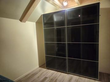 Schuifdeuren voor PAX kast Ikea 200x236, antraciet glas