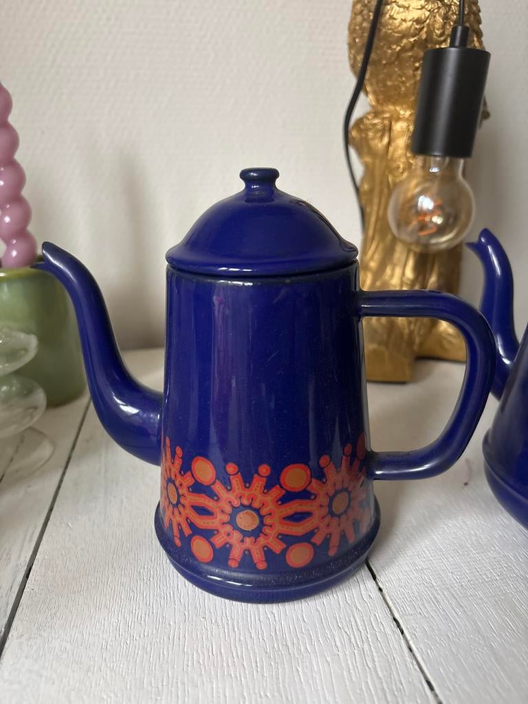 Vintage finel arabia emaille koffiekan, Antiek en Kunst, Ophalen of Verzenden