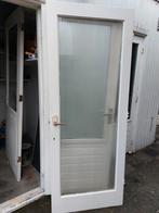 Binnendeur met geribbeld kunstof raam en paneeldeur, Doe-het-zelf en Verbouw, Deuren en Horren, Ophalen, Binnendeur, 200 tot 215 cm