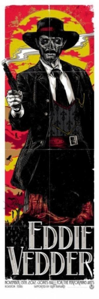 Eddie Vedder Houston 13-11-2012 originele concert poster beschikbaar voor biedingen