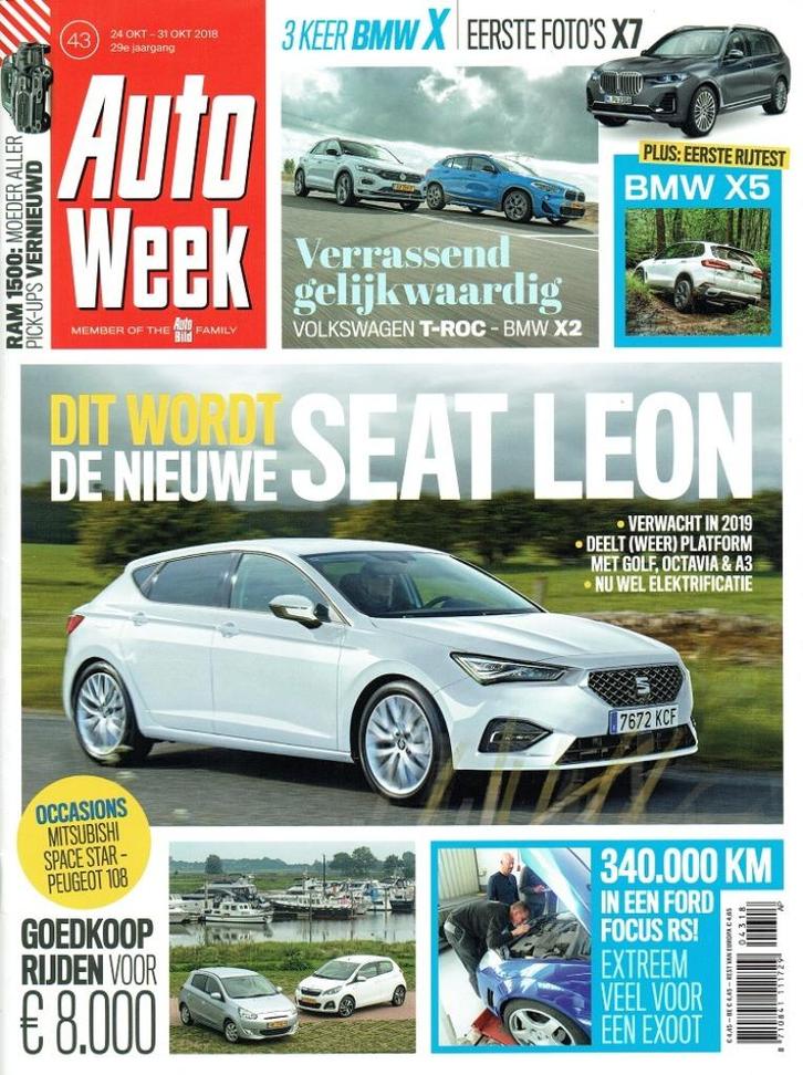 Autoweek 2018 nr. 43 (o.a. BMW X2 & Volkswagen T-Roc), Boeken, Auto's | Folders en Tijdschriften, Gelezen, Algemeen, Verzenden