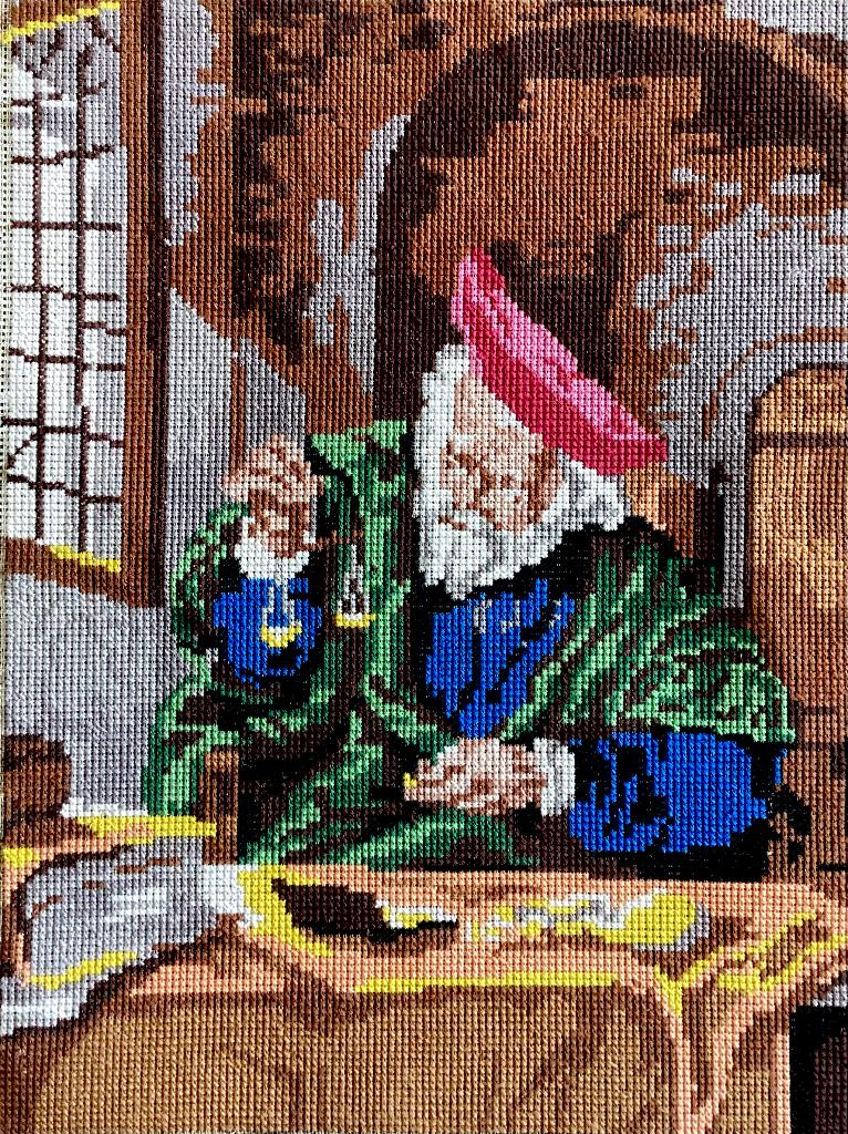 Borduurwerk, zijde, de goudweger, Koninck, vintage, Ophalen, Gebruikt, Handborduren, Overige typen