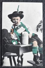 Alpenjongen met grote pijp en nog grotere pul bier, 1906, Verzenden, Voor 1920, Gelopen, Kinderen