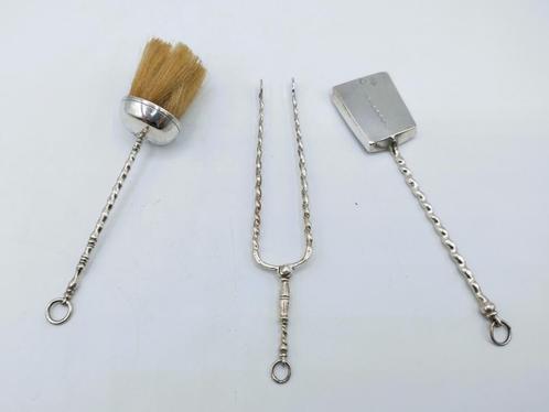 Zilveren miniatuur haardstel, o.a. Jan Borduur, Amsterdam, Antiek en Kunst, Antiek | Goud en Zilver, Zilver, Verzenden