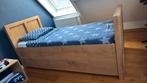 Massief eikenhouten bed, Ophalen of Verzenden, Zo goed als nieuw, Eenpersoons