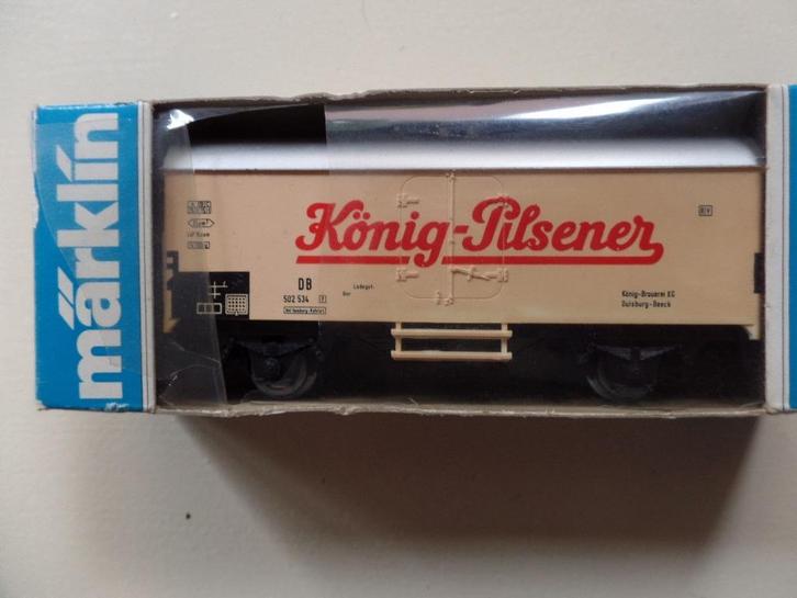   Marklin 4418 goederen wagen Koning Pilsener, Hobby en Vrije tijd, Modeltreinen | H0, Gebruikt, Wagon, Wisselstroom, Märklin