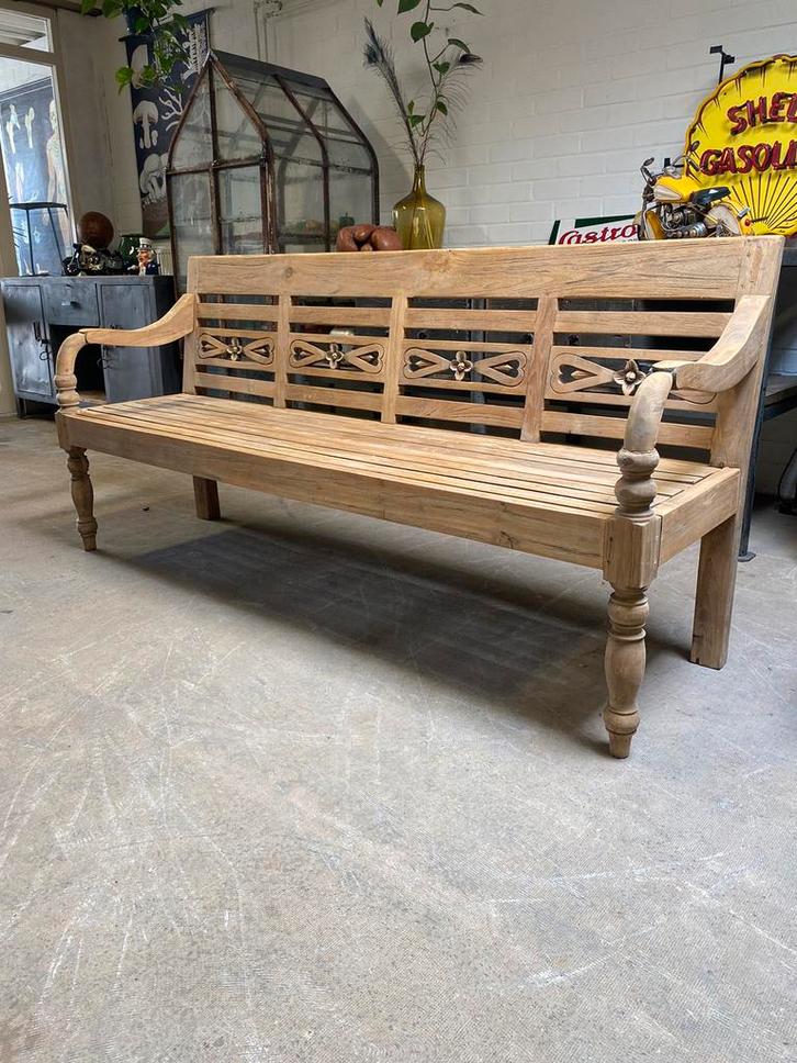 4 persoons tuinbank teakhout, Tuin en Terras, Tuinbanken, Nieuw, Teakhout, Ophalen of Verzenden