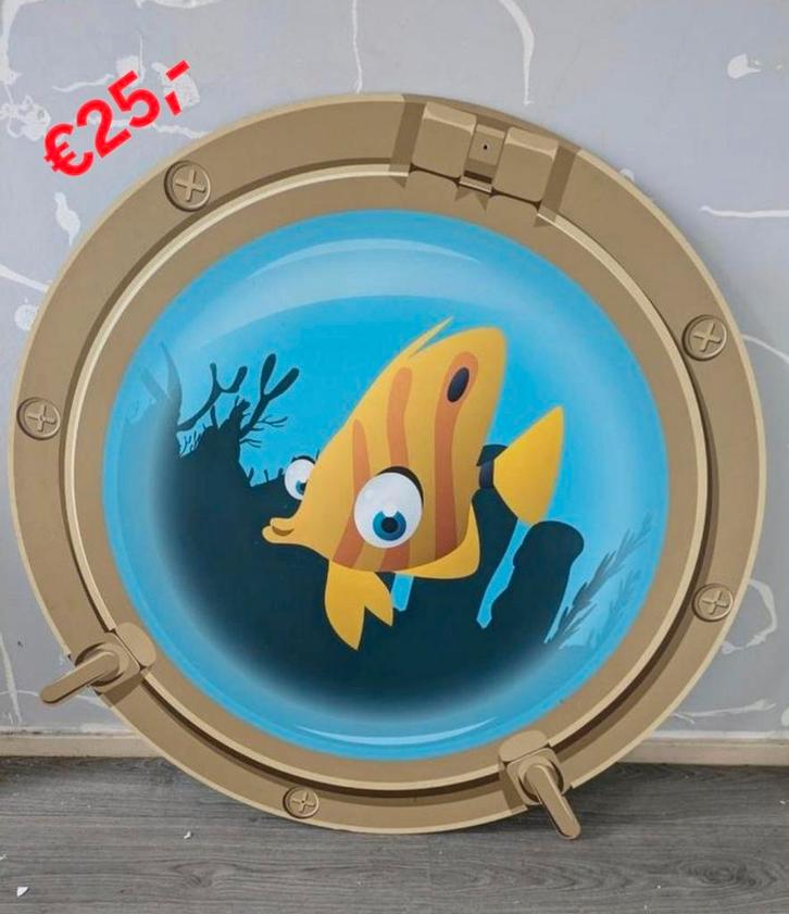 Wanddecoratie - Porthole met Vis - Kindekamer, Kinderen en Baby's, Kinderkamer | Inrichting en Decoratie, Zo goed als nieuw, Wanddecoratie