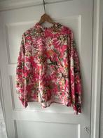 Chique romantisch roze gebloemde vogel print blouse  M, Nieuw, Ophalen of Verzenden, Roze, Savinni