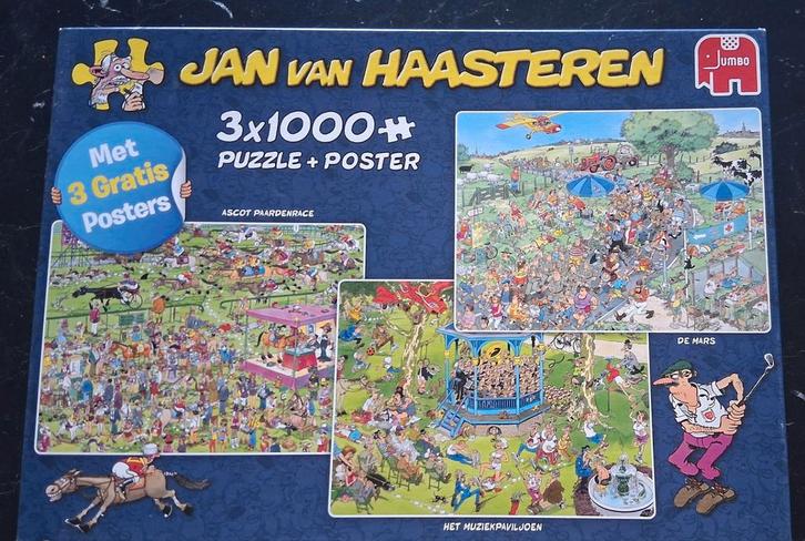 Jan van Haasteren Puzzel - 3x1000 stukjes, Hobby en Vrije tijd, Denksport en Puzzels, Zo goed als nieuw, Legpuzzel, Meer dan 1500 stukjes