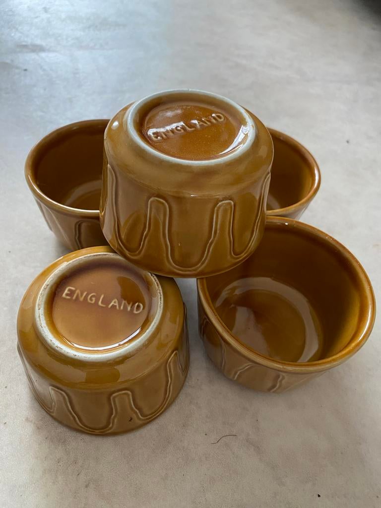 Vintage Sadler Brown Stripe Schaaltjes - Made in England, Antiek en Kunst, Ophalen