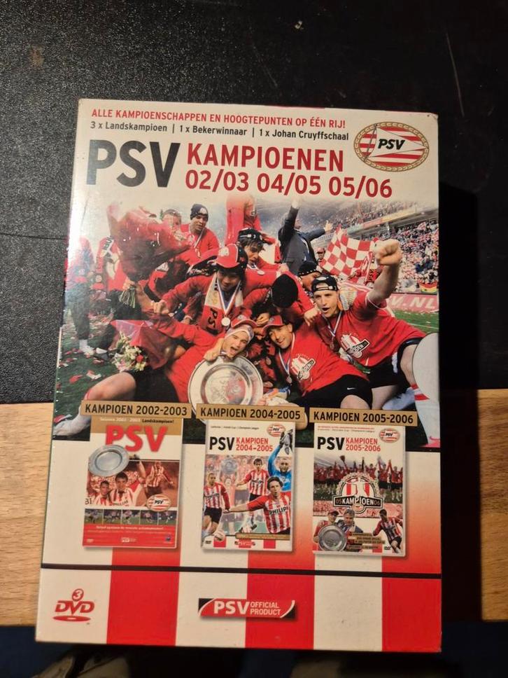 PSV Kampioenen DVD Boxset - 2002/03, 04/05, 05/06 sealed, Cd's en Dvd's, Dvd's | Sport en Fitness, Documentaire, Voetbal, Boxset