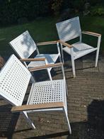 Tuinstoelen, houten leuning, Ophalen, Zo goed als nieuw