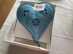Hangend blauw hart voor waxinelicht, Blauw, Ophalen of Verzenden, Zo goed als nieuw, Metaal