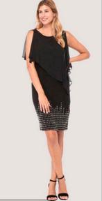 Ribkoff luxe jurk zwart chiffon overlaag strass details 38, Maat 38/40 (M), Verzenden, Zwart, Joseph Ribkoff