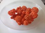 Decoratie bollen van riet oranje oplopend in maat 35 stuks, Ophalen of Verzenden, Zo goed als nieuw