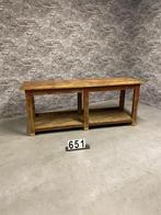 Vintage houten tafel/sidetable nr651, Vintage, 200 cm of meer, Ophalen of Verzenden, Zo goed als nieuw