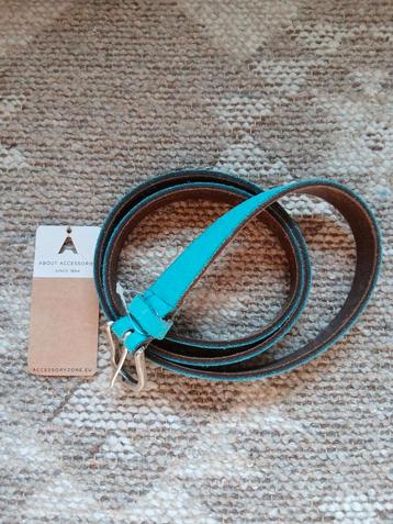 Nieuwe turquoise suède A-Zone leren riem mt 95 beschikbaar voor biedingen