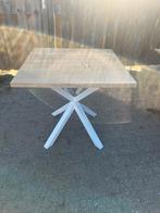 Vierkante tafel eettafel bistro met spinpoot 80x80 76 hoog, Ophalen, Zo goed als nieuw, Vierkant, 50 tot 100 cm