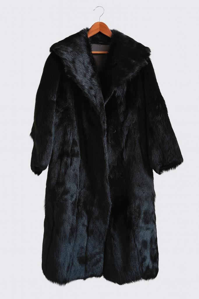 Elegante zwarte bontjas, Kleding | Dames, Jassen | Winter, Zo goed als nieuw, Maat 42/44 (L), Zwart, Ophalen of Verzenden