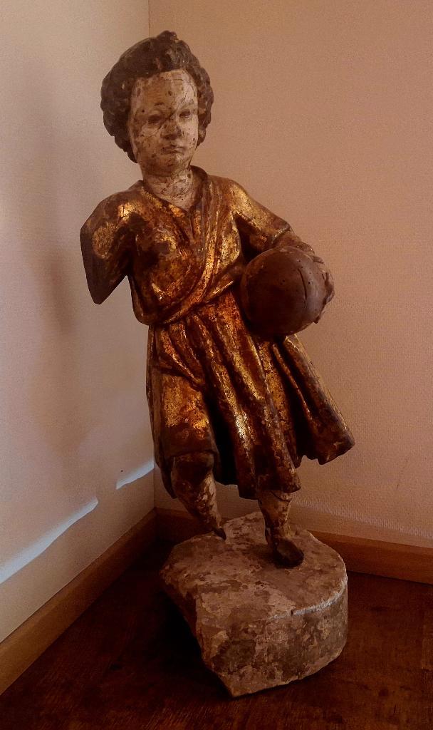 17e eeuws barok Jezus beeld in polychroom, Antiek en Kunst, Antiek | Religie, Ophalen