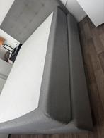 Boxspring Grijs, Ophalen, Tweepersoons, 140 cm, Zo goed als nieuw