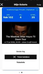 Te koop! 2x tickets The weeknd 1e ring 17 juli, Twee personen, Juli