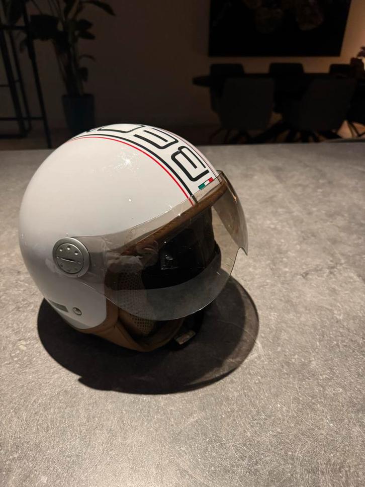 Witte Beon Scooterhelm, Fietsen en Brommers, Brommerhelmen, Zo goed als nieuw, Medium, Ophalen