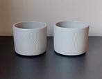 Set van 2 Taupe Bloempotten, Ophalen, Rond, Binnen, Zo goed als nieuw