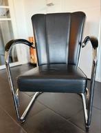 Gispen 412s Fauteuil - Zwart Leer, Zeer Goed Onderhouden, Ophalen, Zwart, Leer, Zo goed als nieuw