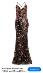 Galajurk maat 34 zwart met goud, Kleding | Dames, Gelegenheidskleding, Galajurk, Zwart, Ophalen of Verzenden, Zo goed als nieuw