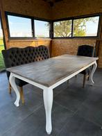 Eettafel met bank en stoelen, Ophalen, Gebruikt, 100 tot 150 cm, Eikenhout