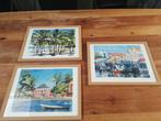 Curaçao Papieren Platen Set - Ingelijst, Antiek en Kunst, Ophalen