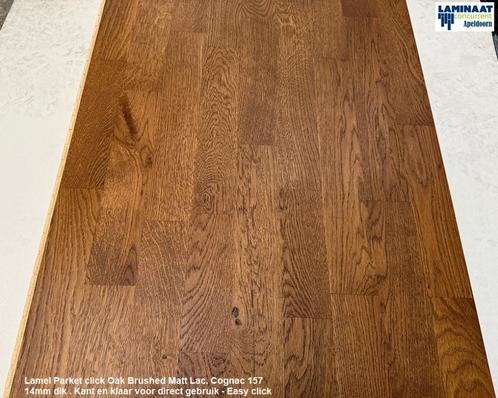Lamel Parket click Oak Lac. Cognac 157 14mm dik Barlinek, Huis en Inrichting, Stoffering | Vloerbedekking, Nieuw, Parket, Bruin