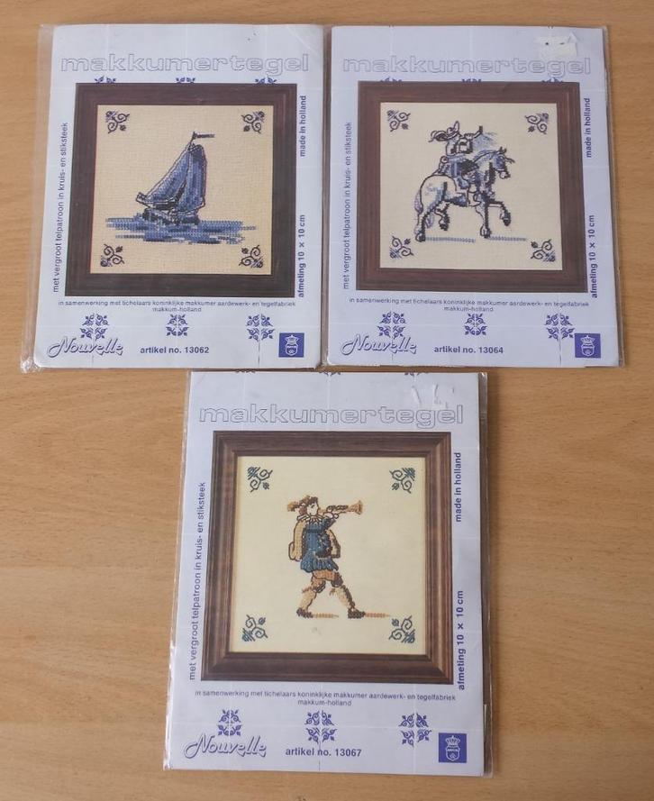 3 x Makkumer Tegel Pakket - Nouvelle, Hobby en Vrije tijd, Borduren en Borduurmachines, Nieuw, Borduurpakket, Handborduren, Ophalen of Verzenden