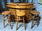 Unieke bar met barkrukken, EYECATCHER!, Huis en Inrichting, Barren, Ophalen, Gebruikt, Inclusief barstoelen