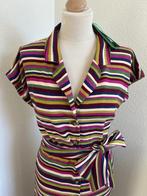 King Louie maat 44 Irene dress Clara stripe NIEUW, Paars, Maat 42/44 (L), Nieuw, Ophalen of Verzenden
