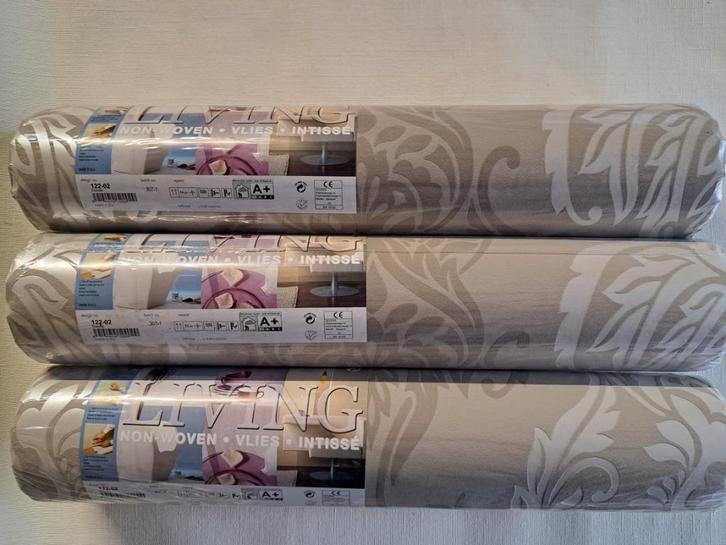 2 rollen Hotel Chic BAROK BEHANG taupe en parelmoer 122-02, Huis en Inrichting, Stoffering | Behang, Beige, Grijs, minder dan 10 m²