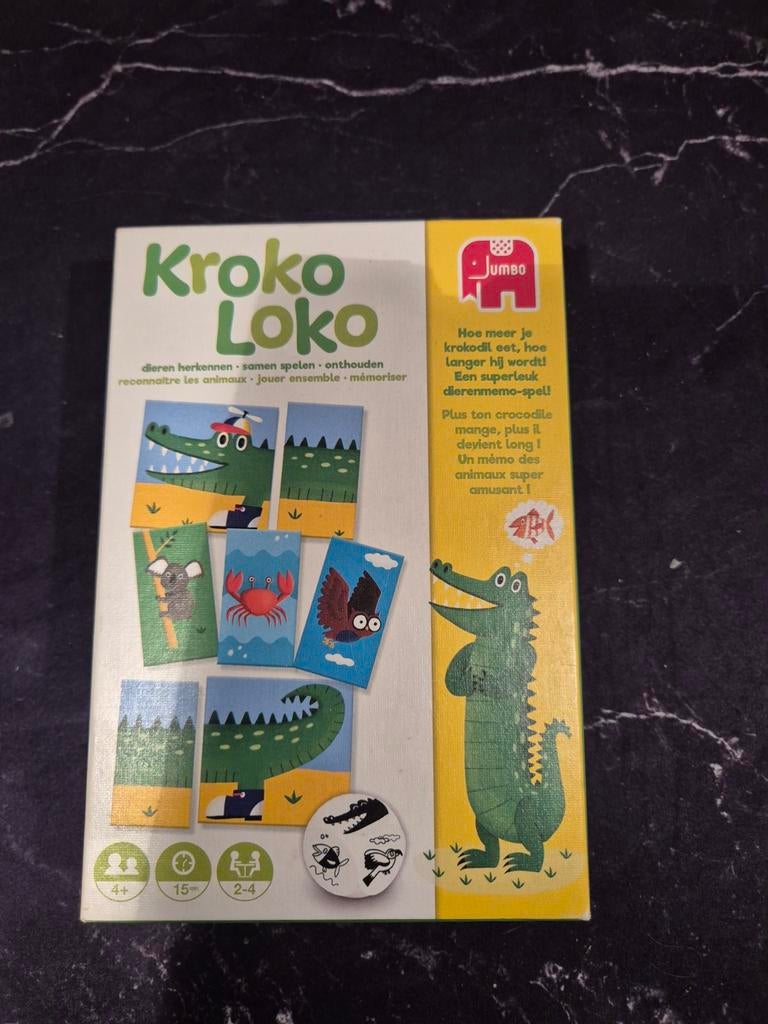 Kroko Loko - Jumbo Dieren Memo Spel, Jumbo, Ophalen of Verzenden, Zo goed als nieuw, Een of twee spelers