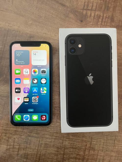 HELE MOOIE IPHONE 11 ZWART 64 GB - MET 19 HOESJES, Telecommunicatie, Mobiele telefoons | Apple iPhone, Zo goed als nieuw, 64 GB