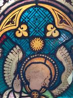 Antiek Glas in Lood Paneel kerkraam religieus, Antiek en Kunst, Ophalen of Verzenden
