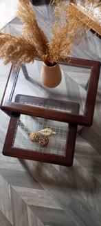set nesting tables hout, Huis en Inrichting, Tafels | Bijzettafels, Minder dan 55 cm, Gebruikt, Ophalen of Verzenden, Rechthoekig