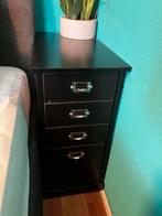 Zwarte ladekast - 4 lades, Huis en Inrichting, Ophalen, 50 tot 100 cm, Zo goed als nieuw, 3 of 4 laden