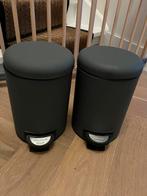 Twee donkergrijze pedaalemmers (3L per stuk), Ophalen, Met pedaal, Zo goed als nieuw, Minder dan 10 liter