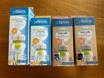 4 stuks Dr. Brown’s Options+ Anti-colic Brede halsflessen  beschikbaar voor biedingen