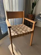 Eetkamerstoelen naturel eiken 2 st., Ophalen, Twee, Bruin, Zo goed als nieuw